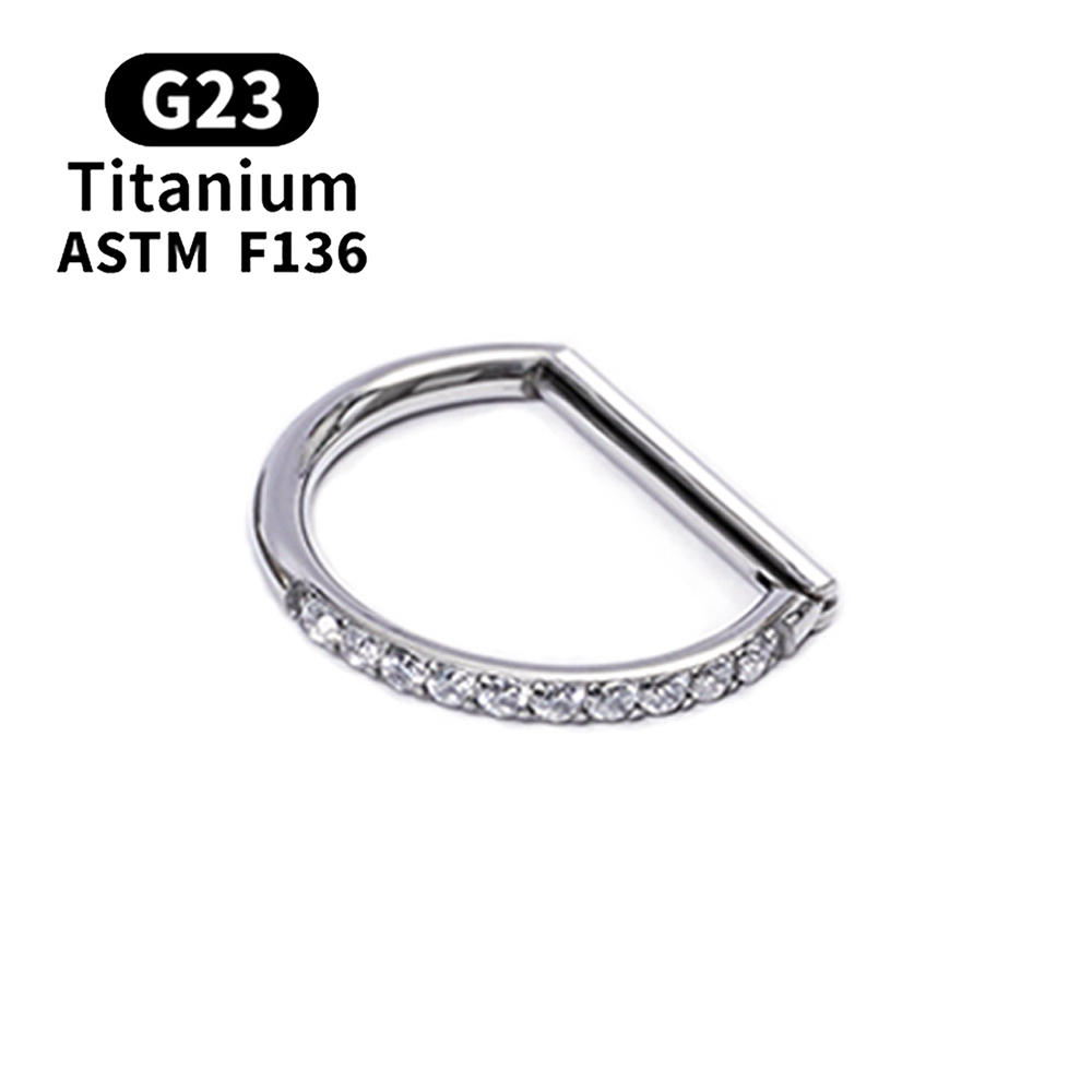 Pendientes de titanio G23, aro redondo para cartílago del trago, hélice Daith, labio con bisagras, segmento, oreja, nariz, anillo, joyería para Piercing corporal
