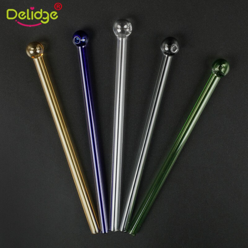 Tubo de cristal para beber hecho a mano, paja de colores con cepillo de limpieza del hogar, pajitas de vidrio reutilizables para fiestas, herramientas de Bar, 3 uds.