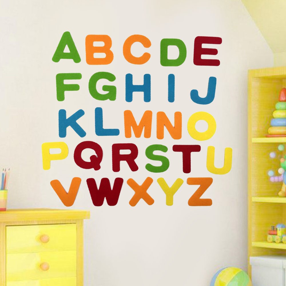 26Pcs DIY Alphabet Felt Cloth English Letters Polyester Fabrics Felt Fabric For DIY Sewing Craft Children Kids