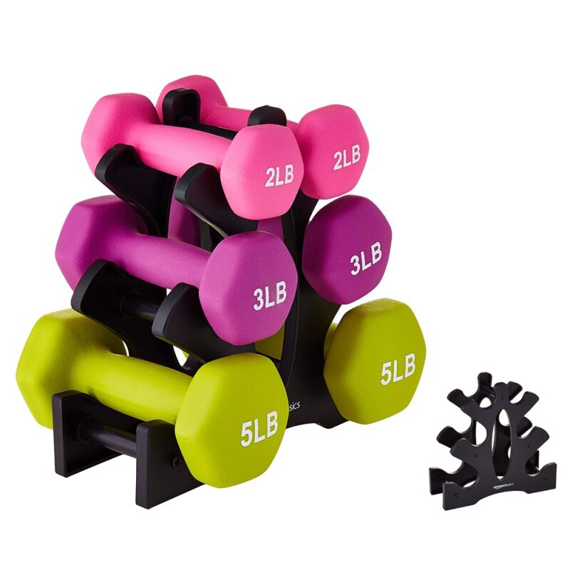 Dumbbell Rek Stand - Home Fitness Apparatuur - Gewichtsondersteuning Vloerbeugel: Zwart