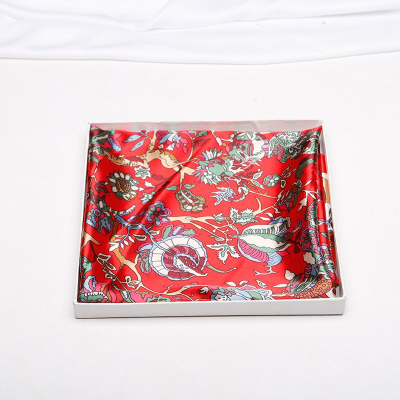 90 x 90 bloemen satijnen multifunctionele dames zijden keper sjaal satijnen vierkante strik haarband dames foulard femme handdoek bufanda sjaal