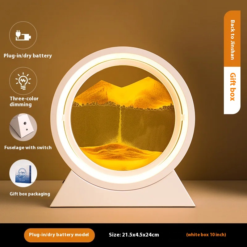 Landscape Hourglass Flowing Sand Painting Ornament Light Luxury Home Living Room Decoration Office Decoration: Orange
