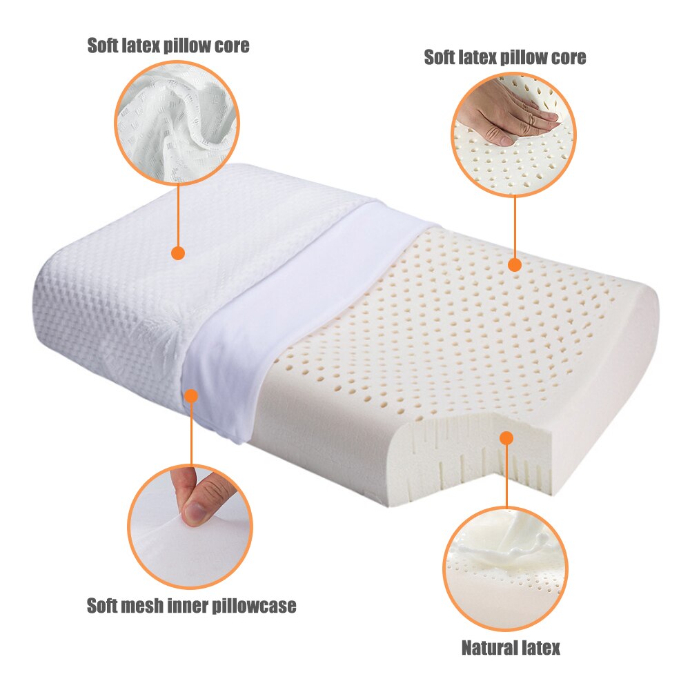 Nekkussen van natuurlijk latex, orthopedisch beddengoed, cervicale massagekussen, kussen met kussensloop voor pijnverlichting in de gezondheidszorg