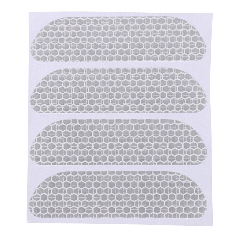 4Pcs Car Open Reflective Tape Reflective Strips Waterproof Car Warning Stickers Night Driving Safety Lighting Luminous Tapes: Zilver