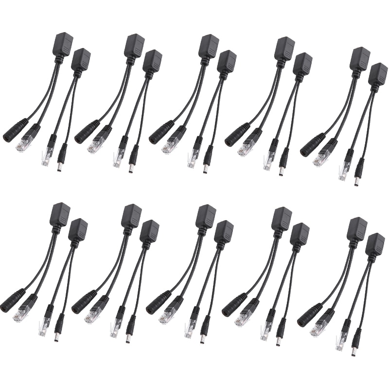 Injector Splitter POE Adapter cable RJ45 Kit Tape Screened Passive Power Over Ethernet12-48v Synthesizer Separator Combiner