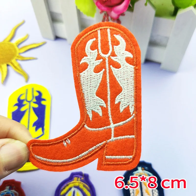 Boot Strijken Patch Embleem Kleding Jas Hoed Accessoires Badge Sticker Geborduurde Zon Cowboy Borduren Opstrijkpatches: Multi-Colored