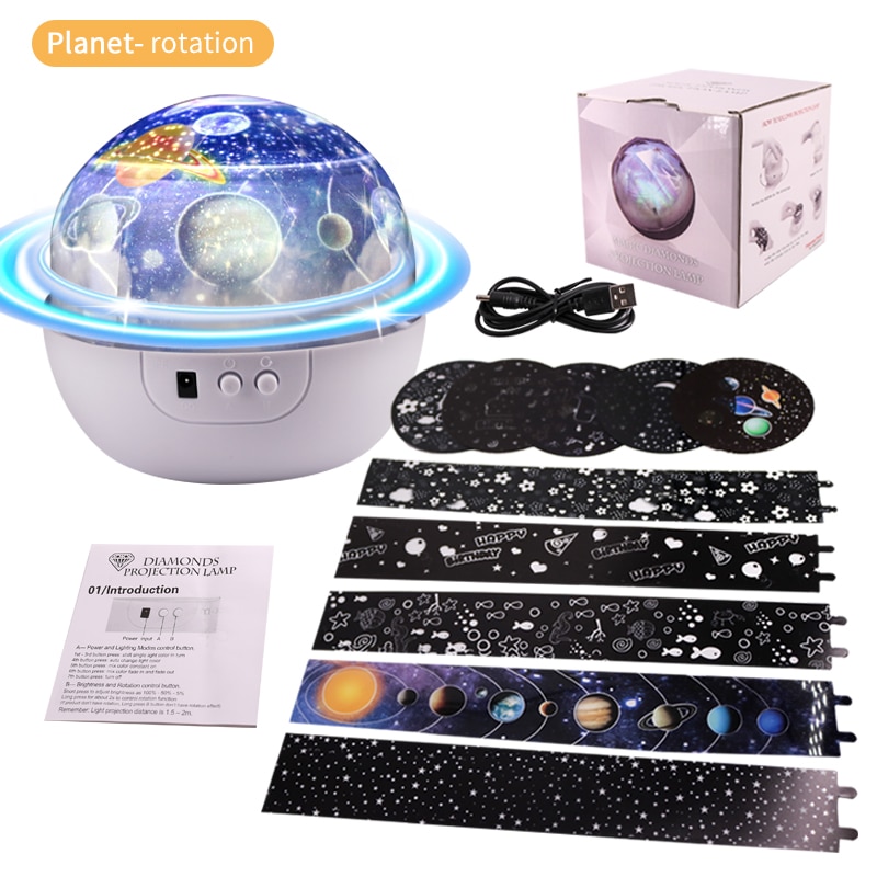 Starry Sky Nacht Licht Planet Projektor Earth Universe LED Lampe Bunte Drehen Blinkende Sterne Spielzeug Kinder Baby Weihnachten
