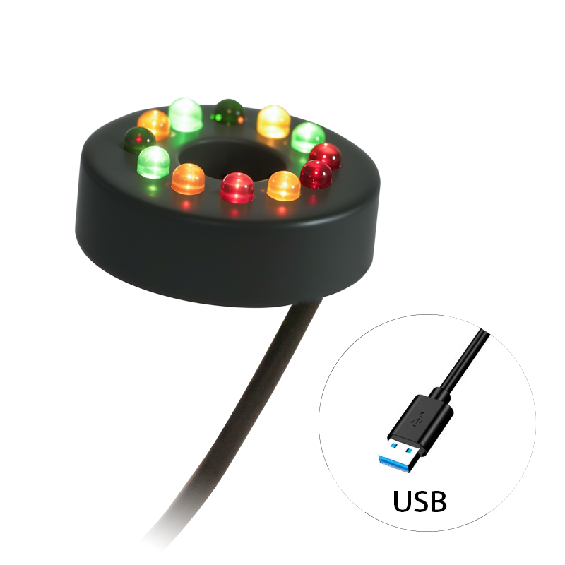 USB LED-verlichting Kleurrijk licht DC waterdichte ronde lamp met gat voor aquarium zwembad tuin aquarium decoratieve verlichting: Black
