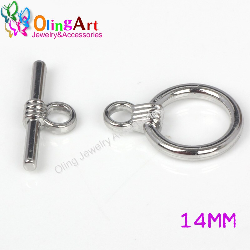 OlingArt 14*20MM Toggle Clasps Round Antique Bronze/silver-color/gold-color rose gold color Bracelet necklace DIY jewelry making