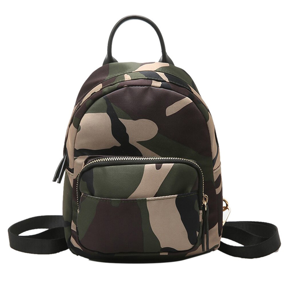Camouflage bag Unisex Leather Backpack Laptop Retro Travel School Rucksack Bag Leather Backpack mochila feminina #j4s: Camouflage