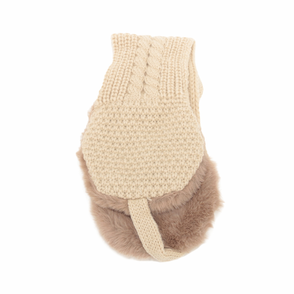 Orejeras de lana de doble uso a la para chicas, cálido tejido para invierno, accesorios para la cabeza: white