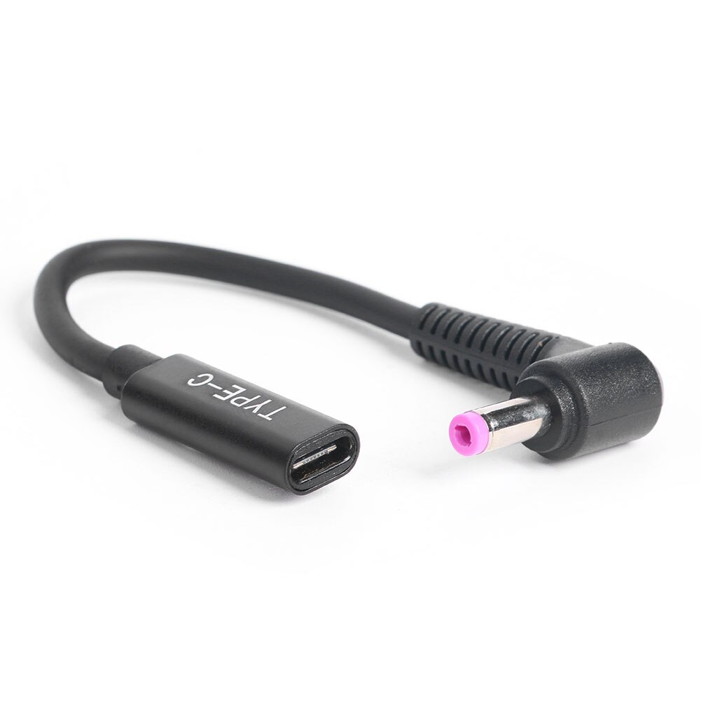 USB C żeńskie do 90 stopni kątowe złącze DC PD szybka ładowarka do laptopa przedłużacz konwerter łącznik adaptera: 4.8x1.7mm