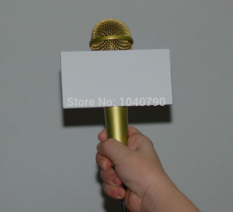 ABS material Rectangle sticker card sets Interview microphones microphone sticker rectangle Rectangle sticker card sets