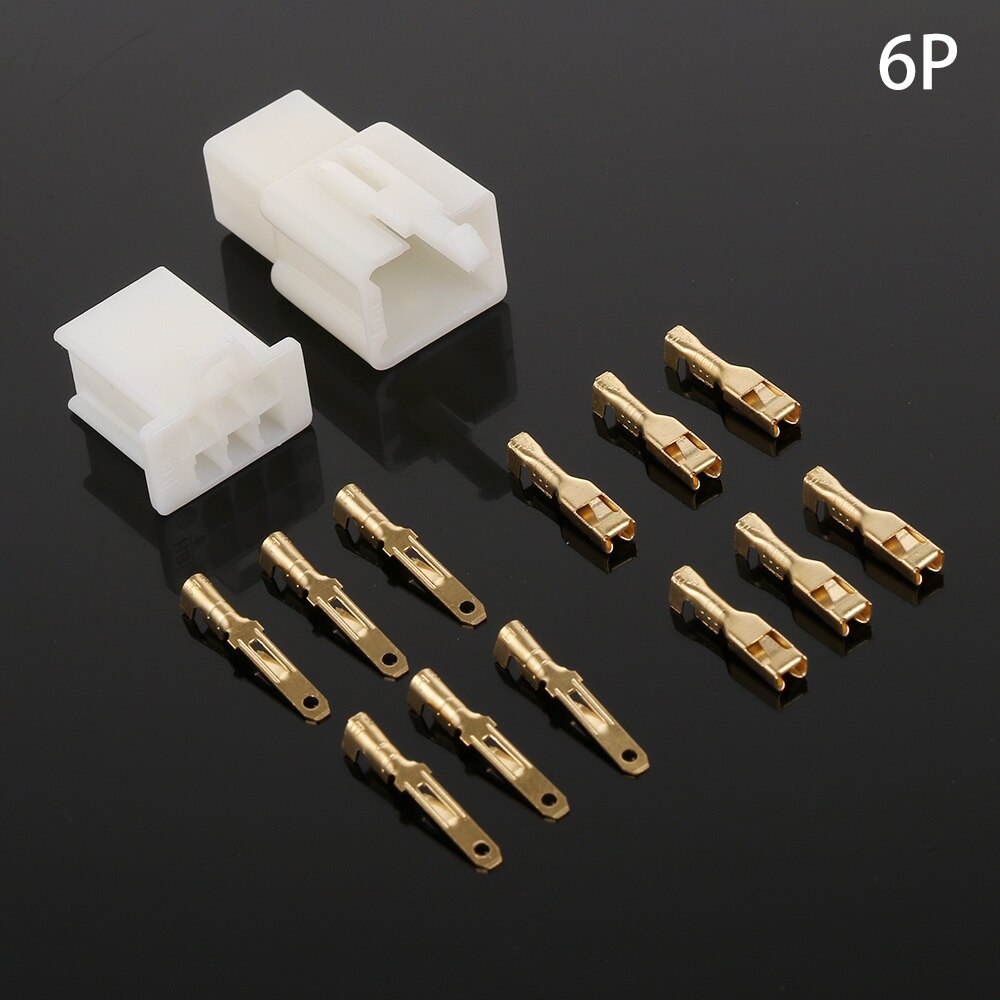 1/5/10Sets 2.8mm Electrical wire Connector Male Female Motorcycle terminal plug Kits: 6P