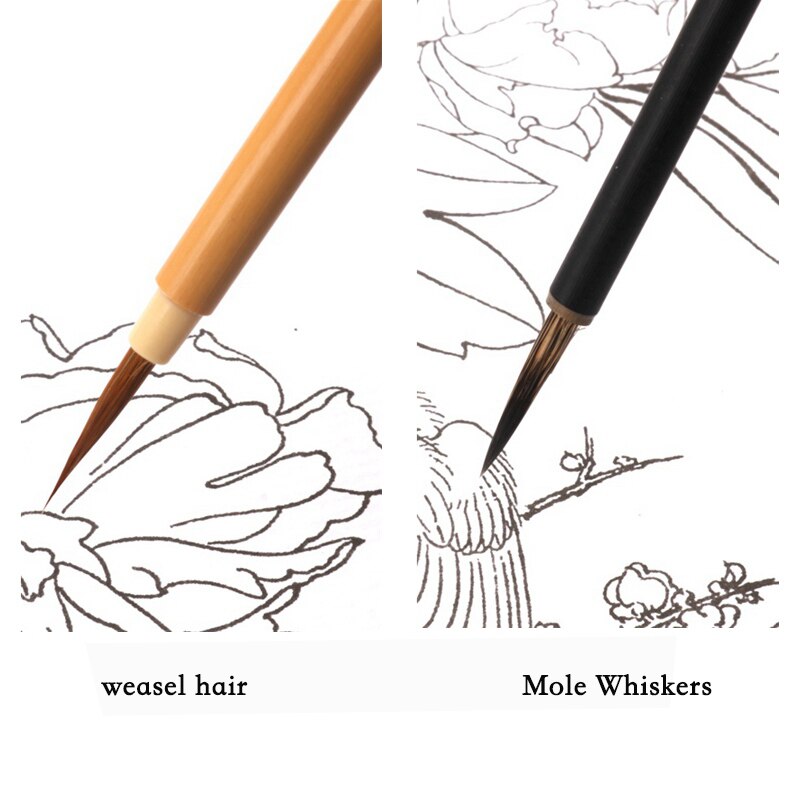 Wezel Haak Lijn Pen Set Aquarel Haak Lijn Chinese Schilderen Zorgvuldige Lijn Tekening Pen Schilderen Handgeschilderde Beginner