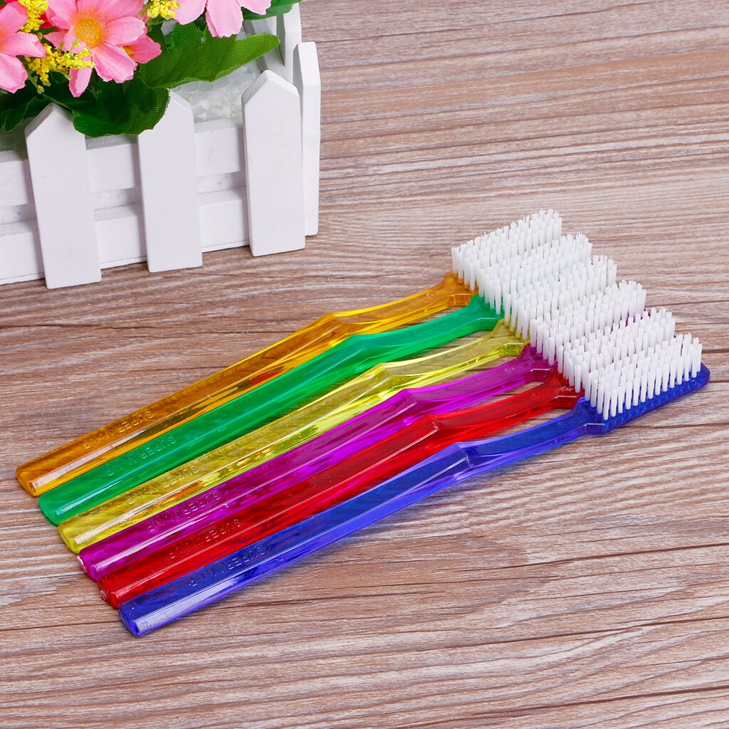 6PCSx Nano Dental Care Premium Hard Toothbrush Bristle Tooth Brush Set For Adult