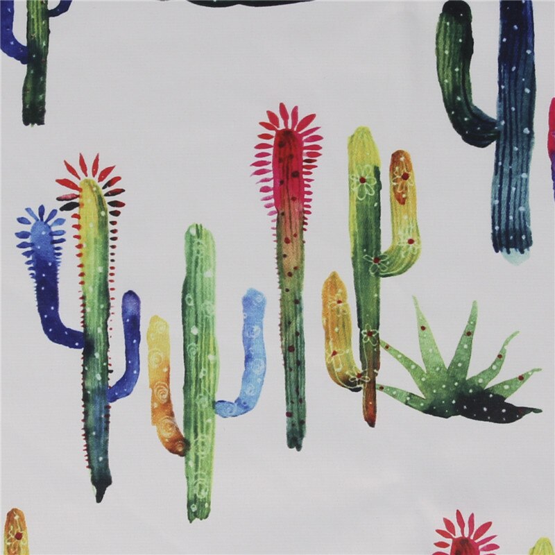 BZ87-tela de raso con estampado de Cactus para niños y mujeres, tela con estampado de Cactus de 100x140cm, vestidos y manteles, ropa de cama tela de costura DIY