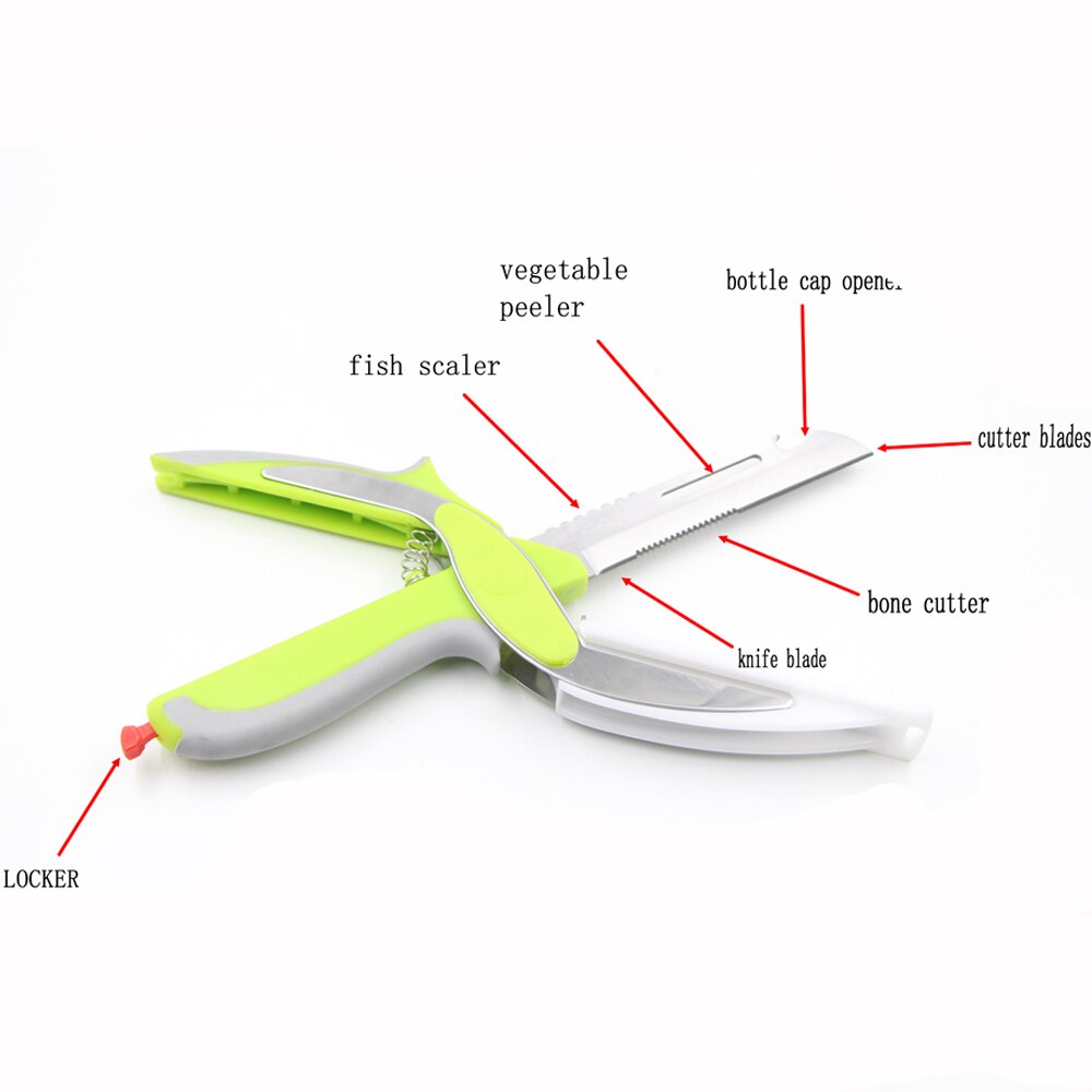 smart 6 in 1 cutter utility cutter Knife and board stainless steel cutter vegetable fruit cutter Scissors box packing