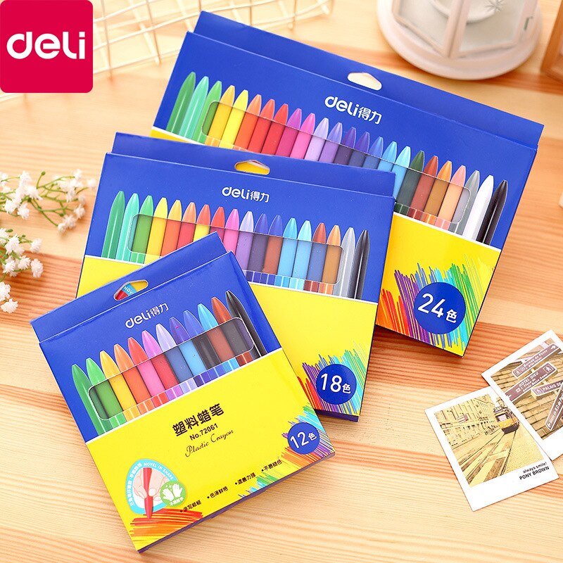 12/18/24 Color Effective Children's Plastic Crayons Student Triangle Pen Oil Pastels Student Art Painting Stick Crayons