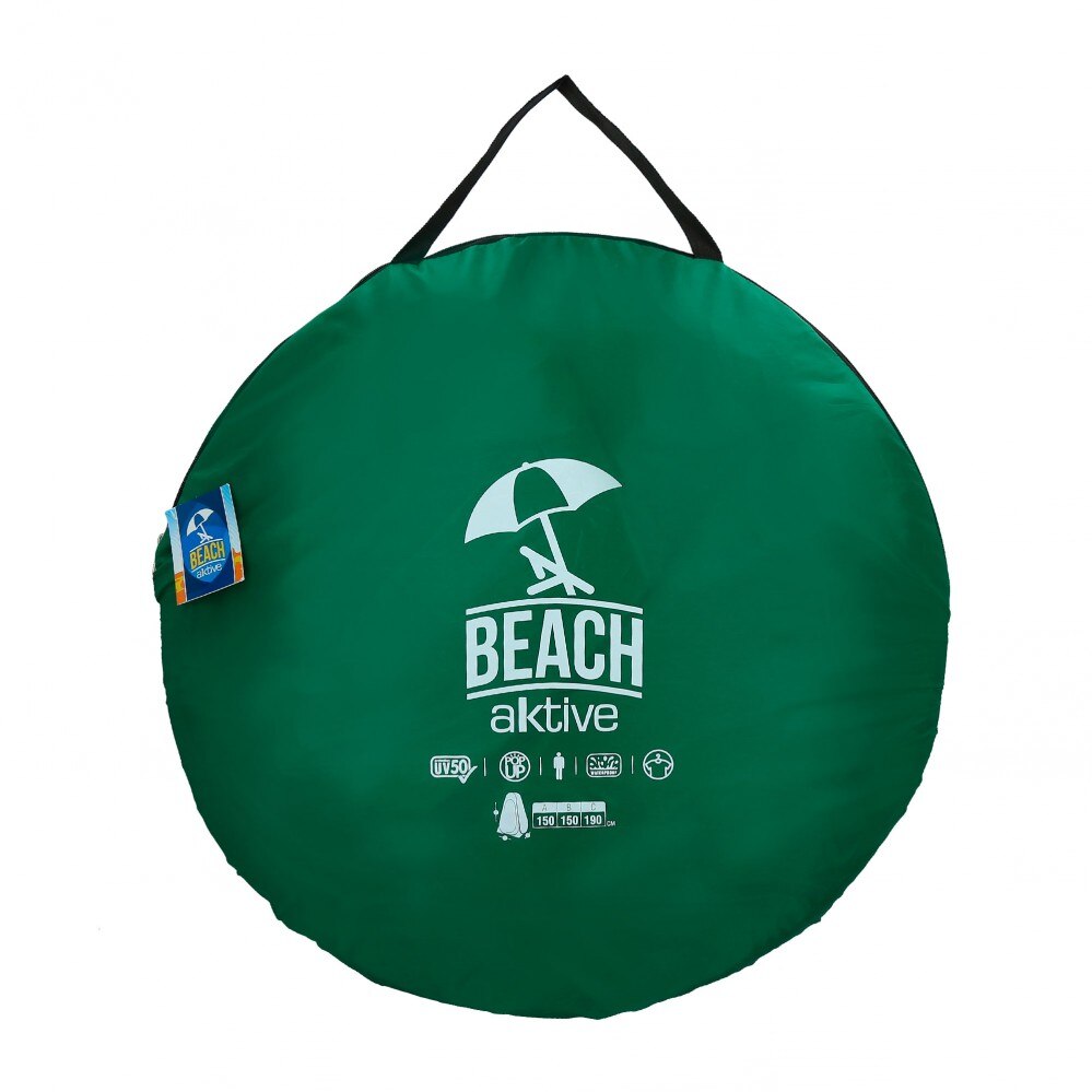 Tienda ducha cambiador para camping con suelo Aktive 150x150x190 cm Verde