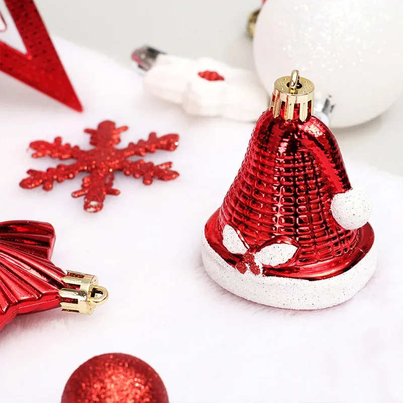 80 pçs/set novas decorações de natal árvore superior estrela bola de natal pintado caixa de presente conjunto decorações de árvore enfeites de natal