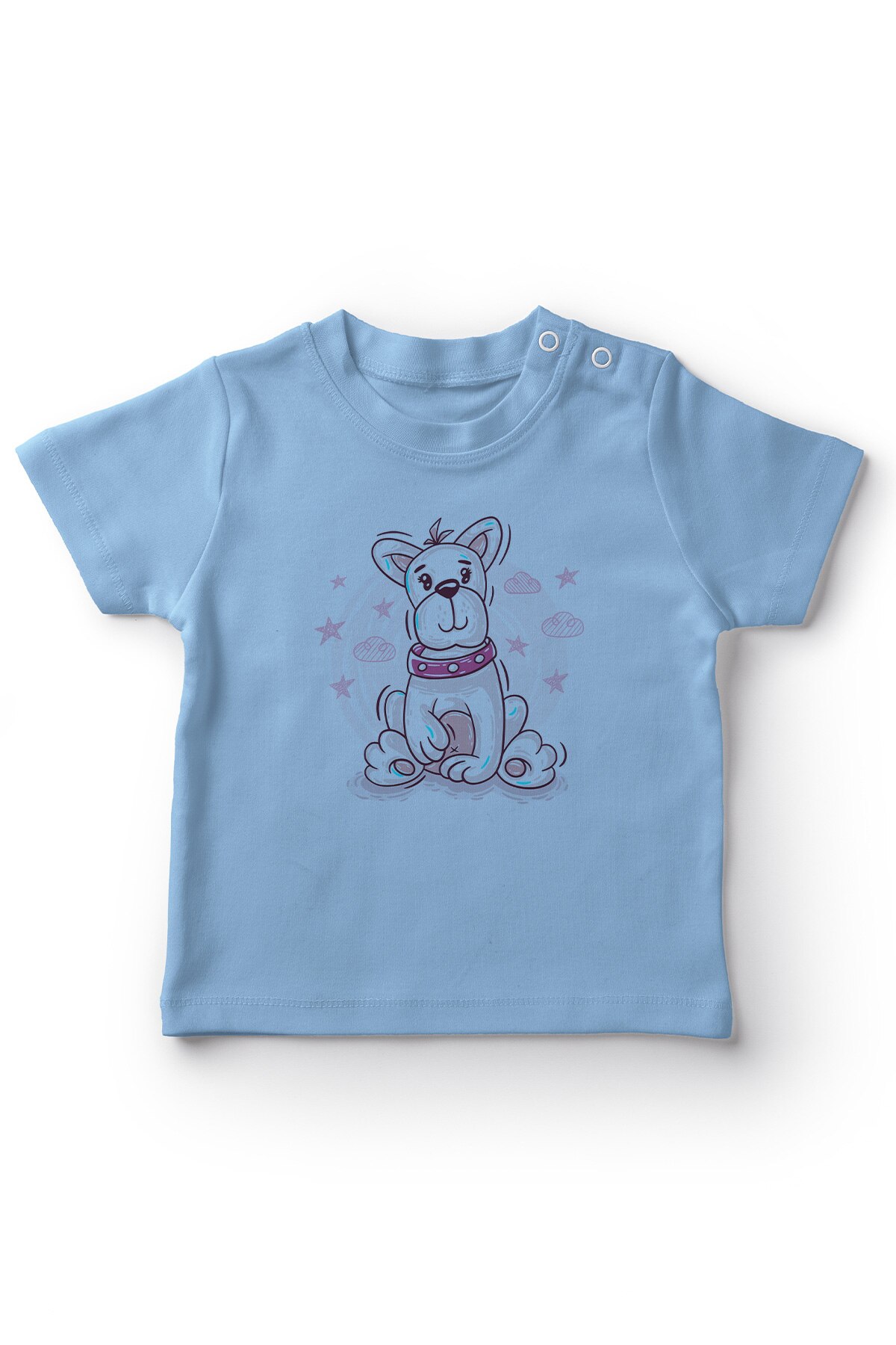 Angemiel Baby Sweet Sitting Dog Baby Boy T-Shirt Blue
