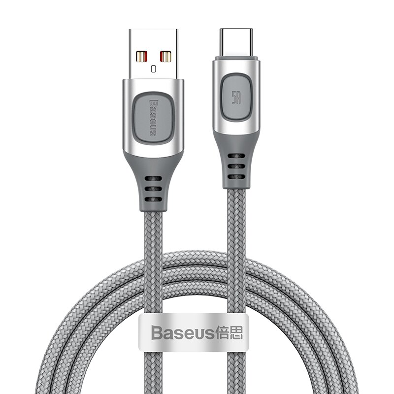 Baseus USB Type C Cable 5A PD Fast Charging Cable for Samsung S20 Huawei P30 Cable USB C Cable for Xiaomi iPad Pro Type C Cable: Silver / 2m