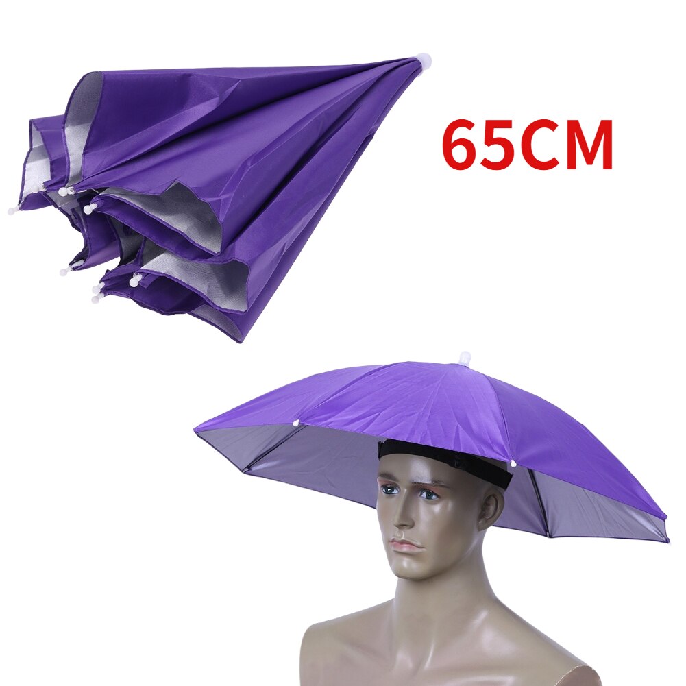 Outdoor Opvouwbare Hoofd Paraplu Hoed Zon Cap Anti-Regen Anti-Zon Vissen Golf Fietsen Wandelen Camping Schaduw paraplu Hoed: Rood