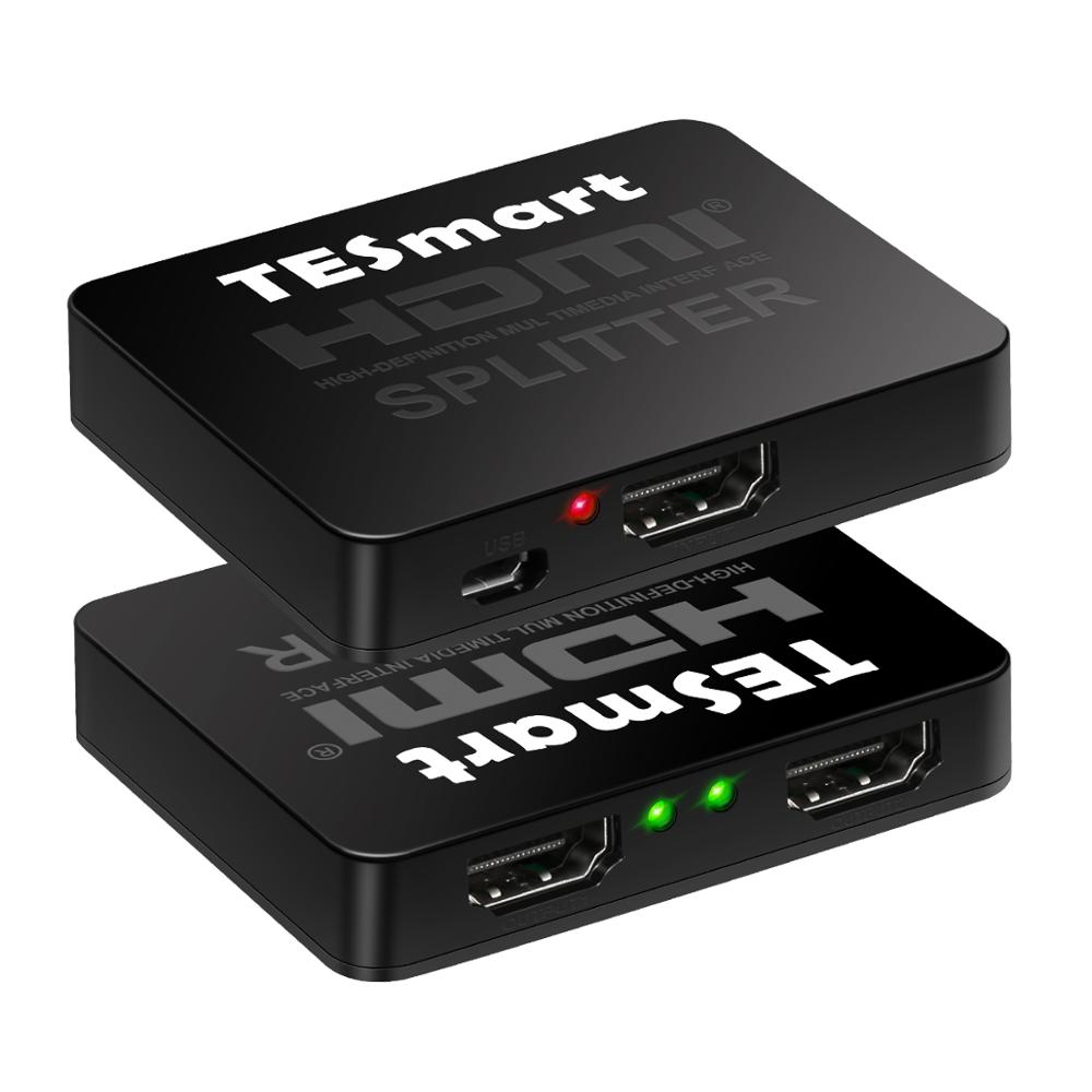Tesmart ultra  hd 4k @ 30hz 1 x 2 hdmi splitter 1 in 2 ut, hdmi splitter 1 to 2 stöd 4 kx 2k @ 30hz 1080p 3d 2160p för dvd-spelare tv