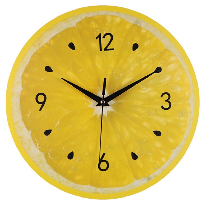Lemon Fruit Wall Clock Lime Modern Kitchen Clocks Home Decor Living Room Clock Tropical Fruit Wall Art Clock