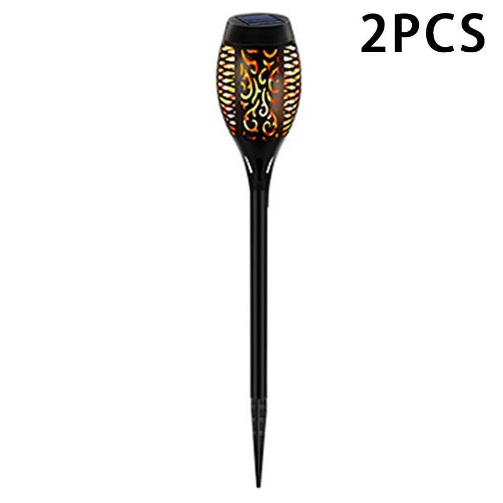 12led Solar Flame Lamp Outdoor Inductie Tuin Binnenplaats Plug Decoratieve Landschap Lamp: 2pcs