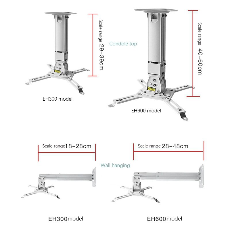 Projector Bracket Ceiling Mounting Bracket,Tilted Retractable For Inch 1/4 Screw Hole,30Cm Claw Pitch Projector