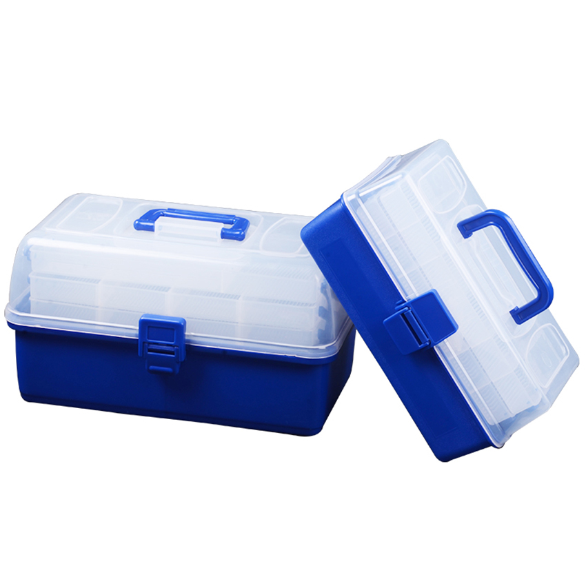 Portable Fishing/Medicine/Manicure Storage Case Tackle Box Plastic Waterproof Equipment Fish Lure Storage Box 3 Layers