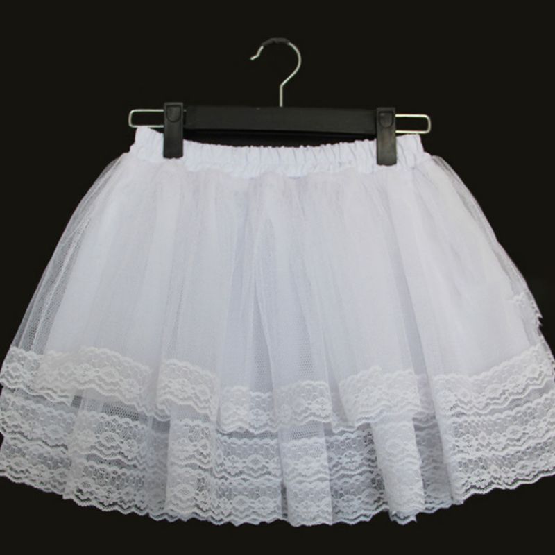 Girls Ballet Skirt Petticoats Cosplay Maid Wear Lolita Pettiskirt Short ...