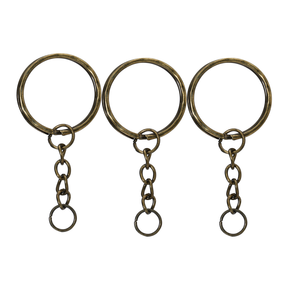 50Pcs/Lot Key Ring Key Chain Round Split Keyfob Keyrings With Jump Ring For Keychain Pendants DIY Jewelry Making Accessories: Beige