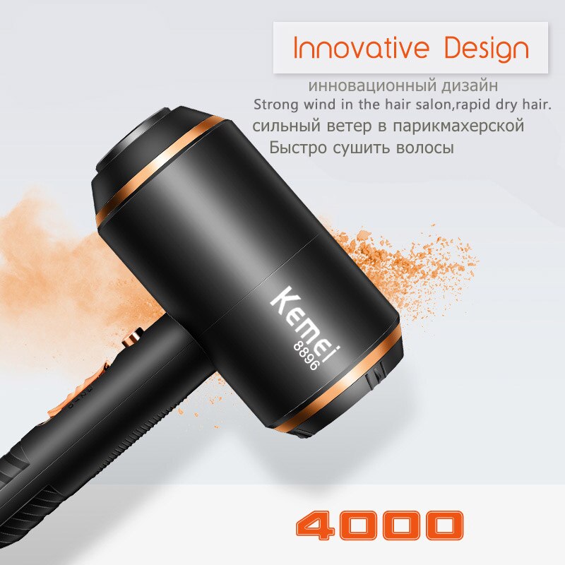 Kemei 4000W Föhn Professionele Elektrische Föhn Sterke Power Föhn /Cold Air Kappers Blow Haar Drogen gereedschap