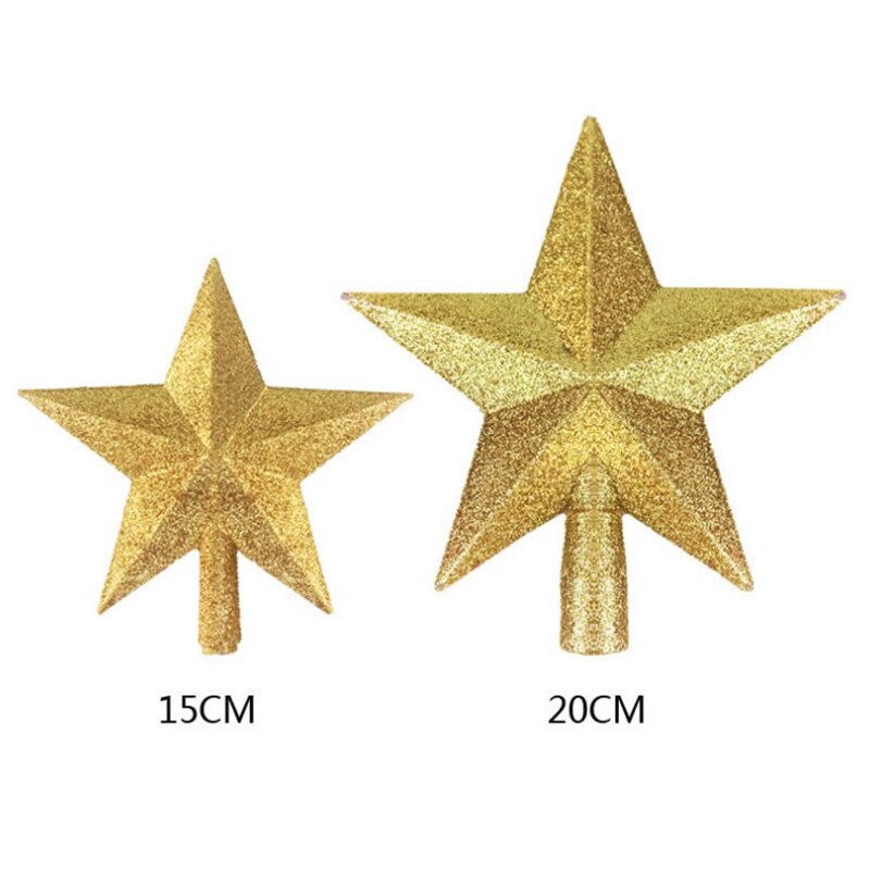 1pc glitter mini star julgran toppers röd guld silver mini star