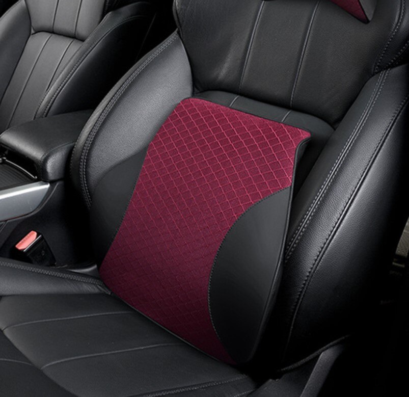 Auto Kissen Auto Auto Sitz Zurück Lenden Unterstützung und Hals Kissen Bausatz Auto Kopfstütze Zurück Kissen Schaum Baumwolle Schwarz verrotten: rot zurück Kopfkissen