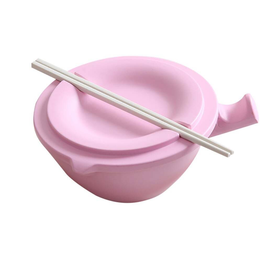 Bamboevezel Japanse Instant Noodle Kom Met Deksel Soep Rijstkom Huishoudelijke Grote Kom Wat Noodle Instant Noodle Cup: PINK