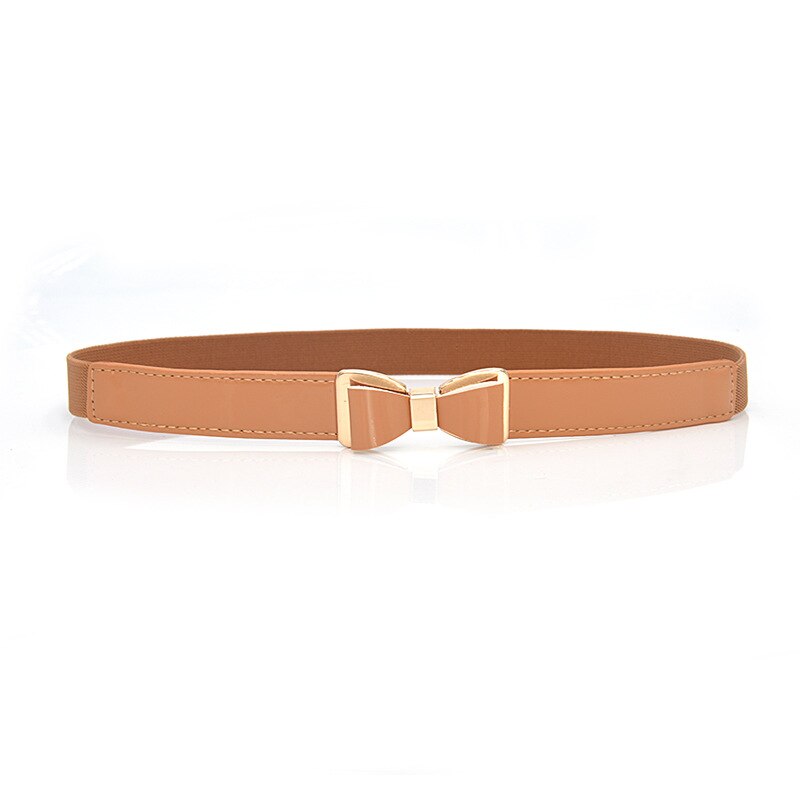 Women Ladies Elastic Bow Wide/Thin Stretch Wrap Buckle Waistband Waist Belt Band Ladies Leaf Belt: 4
