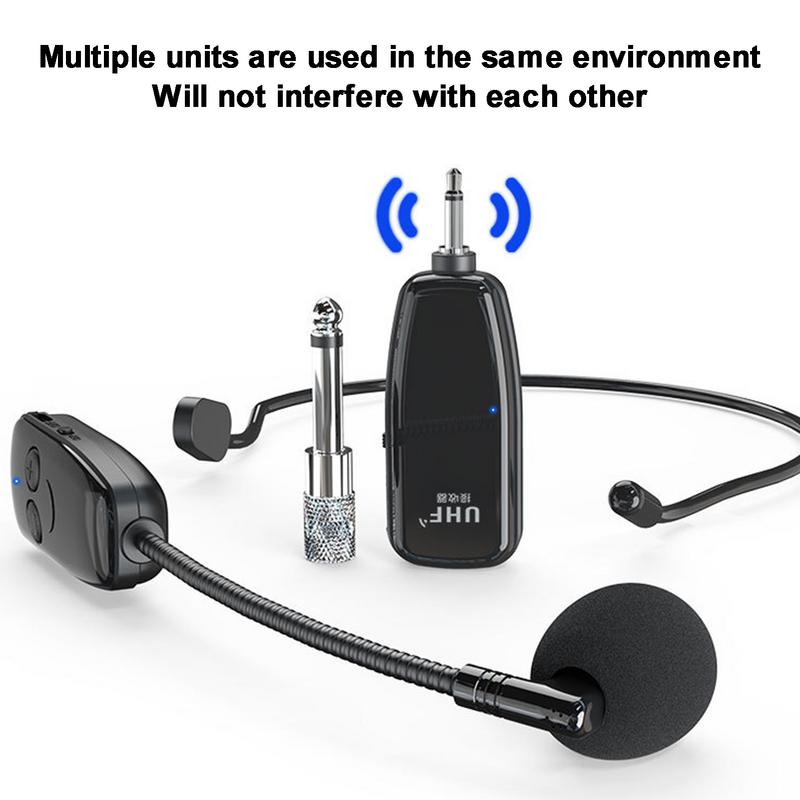 Wireless Microphone Headset UHF Wireless Mic Headset and Handheld 2 in1 160 ft Range for Voice Amplifier, Stage Speakers, Teach