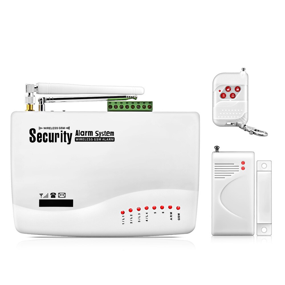 FUERS 10A GSM Alarm System for Home Security System with Wired PIR Motion Door Sensor Dual Antenna Burglar Alarm Remote control: Kit 4 / Spanish