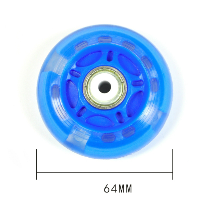 8 kpl 64mm 70mm vilkkuva rullaluistimet pyörä inline luistimet kengät pyörät pu led liukuva luistinpyörä + magneettisydän + laakeri: Sininen 64mm