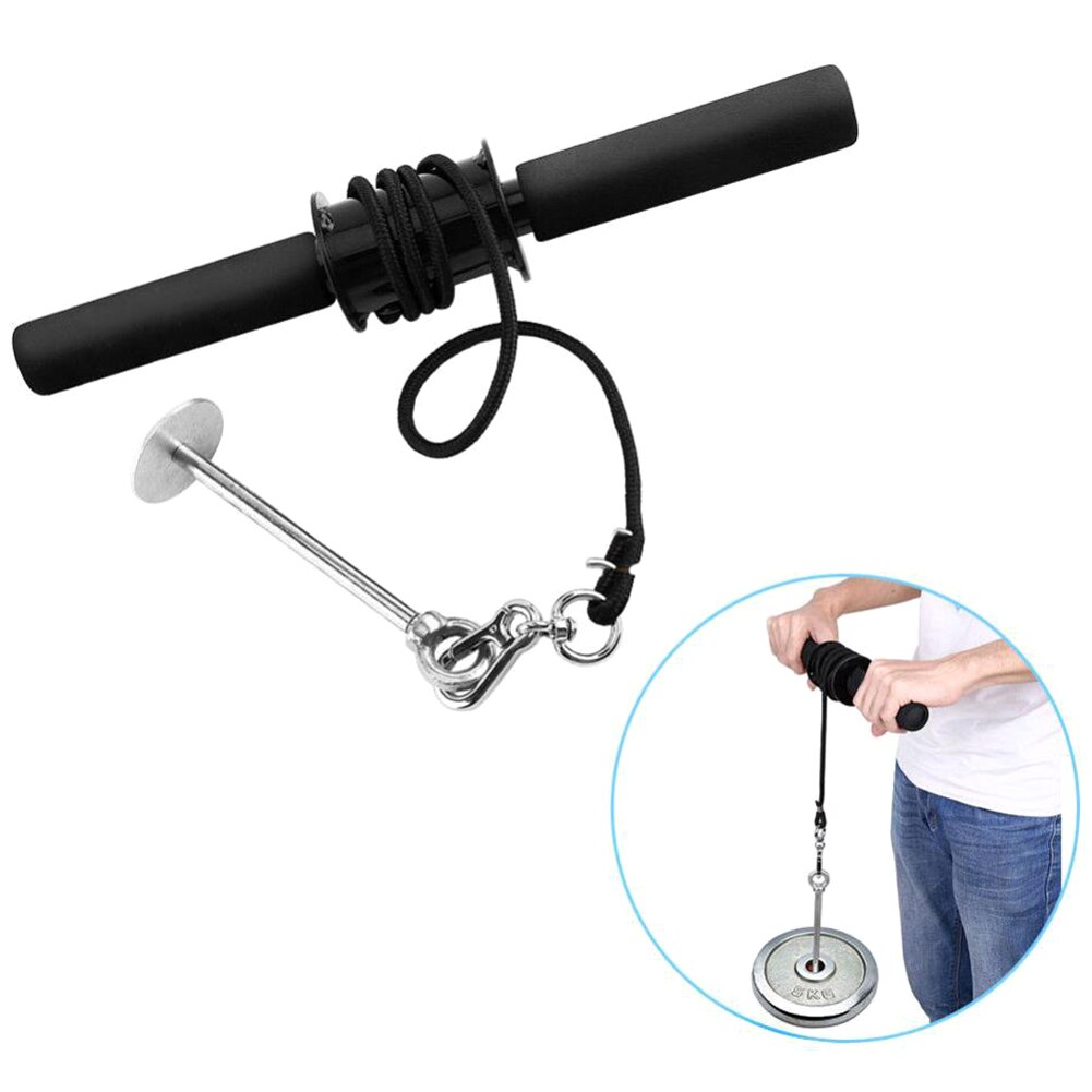 Power Rod Hand Gripper Strength Training Fitness Equipment Anti Slip Wrist Curling Exerciser Forearm Trainer Black Home Force