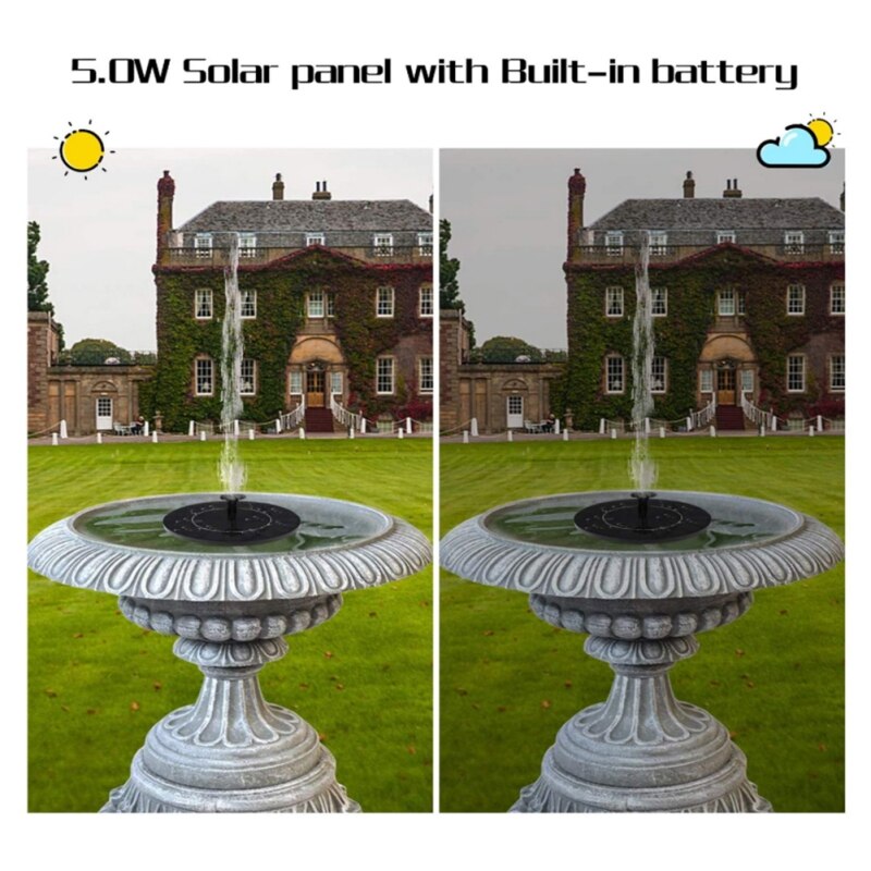 190L / H Floating Solar Fountain Outdoor Pool Water Feature Flowing Water Floating Fountain For Garden Pool Pond Decoration