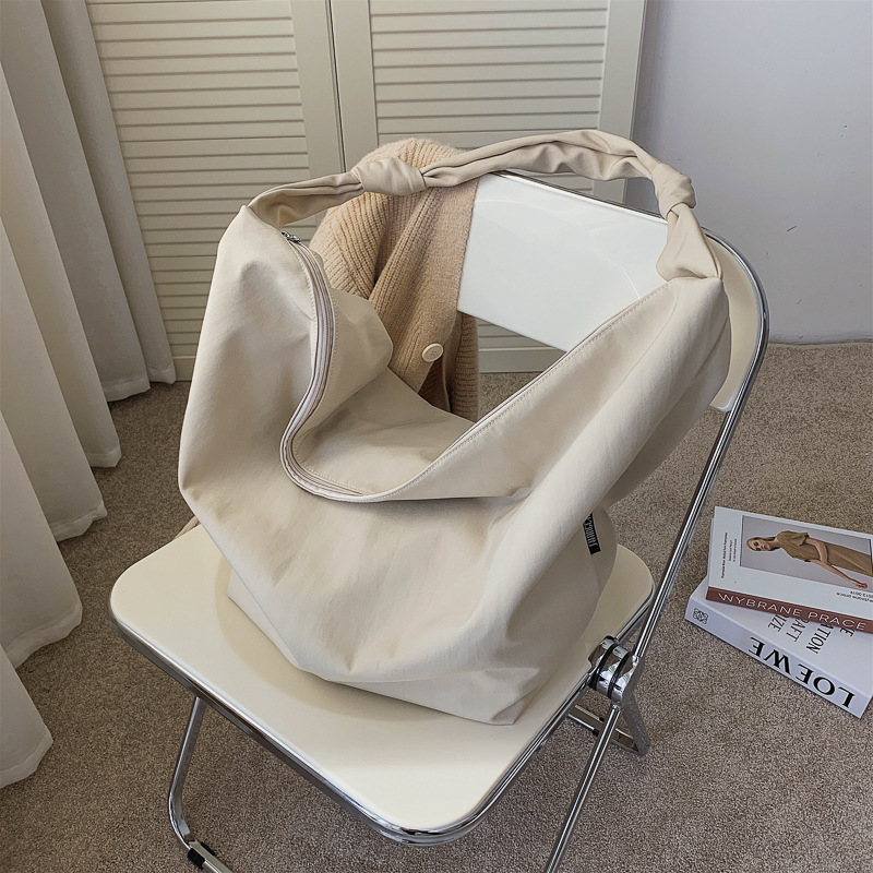 Frauen Schulter Tasche Nylon Handtasche Mädchen Käufer Umhängetasche Lässig Einfarbig Einfache Stil Große Kapazität Landstreicher Tasche: baise