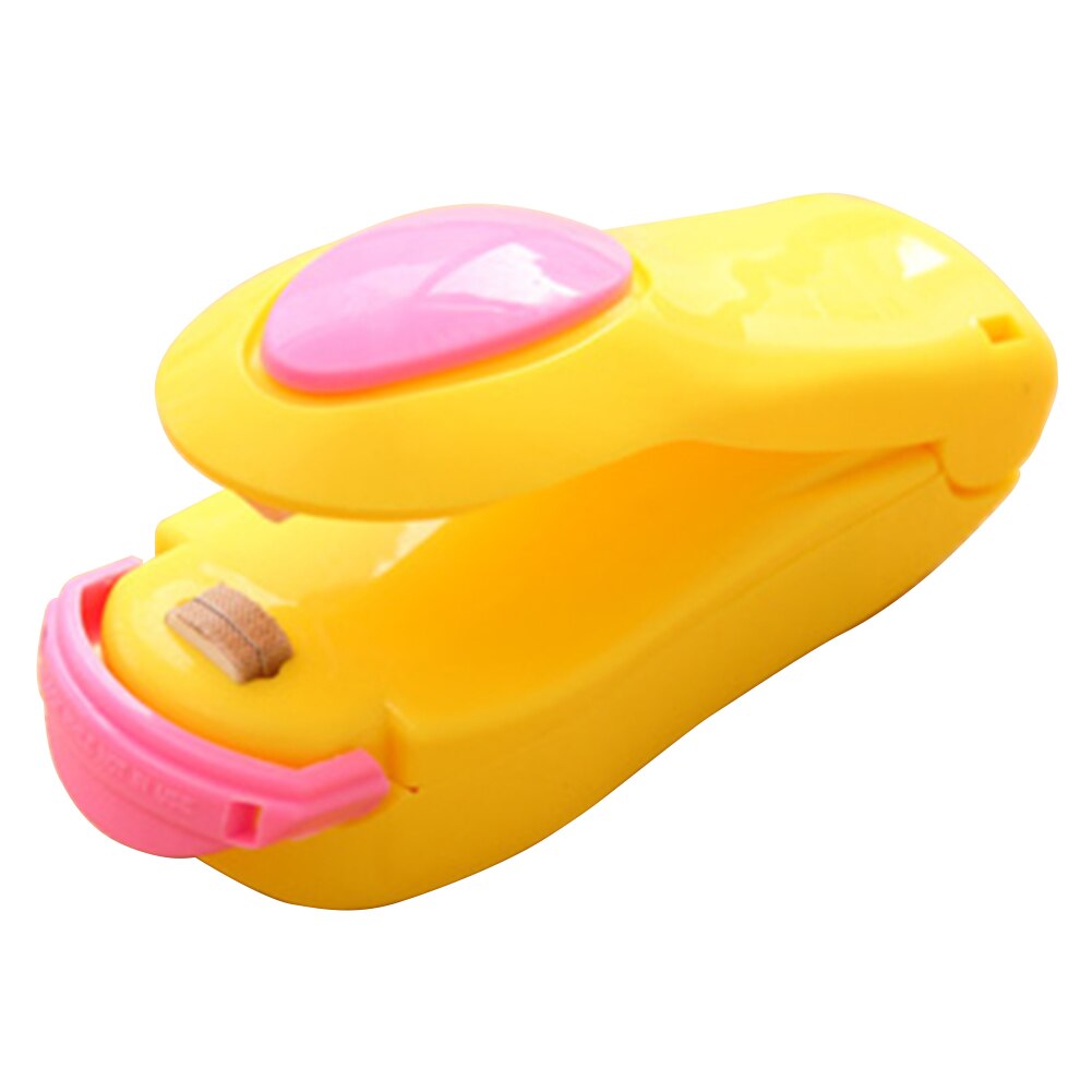 Portable Bag Clips Handheld Mini Food Vacuum Sealer Heat Sealing Machine Seal Packing Plastic Impulse Sealer Household: Yellow