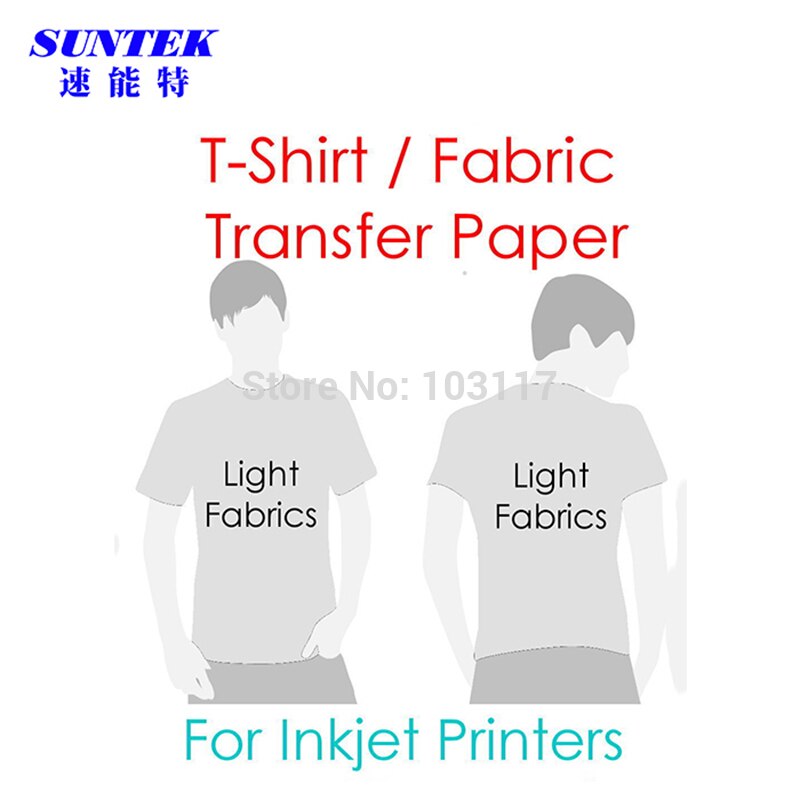 (20 stk/parti ) a4 varmeoverførselspapir til epson printer t-shirt varmepressemaskine med lys farve