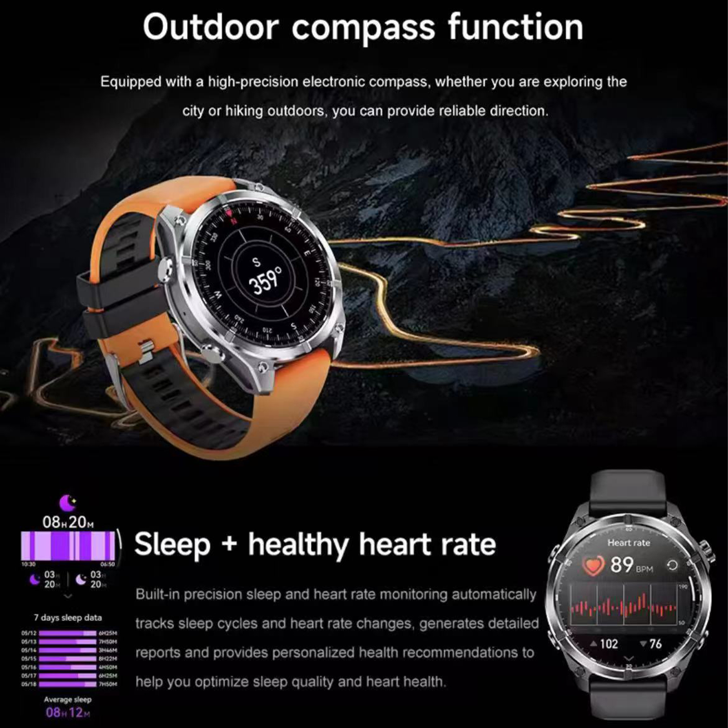 2025Nowy inteligentny zegarek robić nurkowania dla mężczyzn Ekran AMOLED 3ATM Wodoodporny sportowy naganiacz zwierza zdatność Tętno BT Połączenie Inteligentny zegarek dla Xiaomi