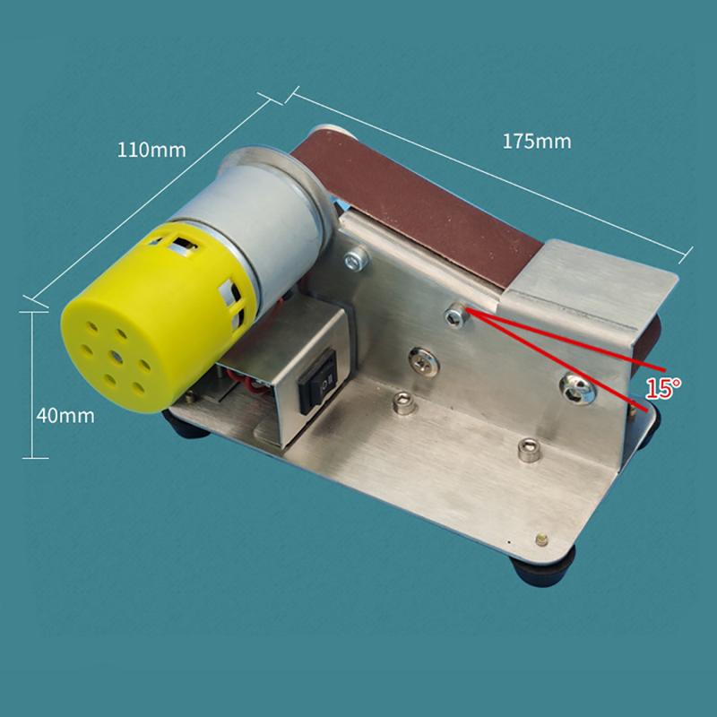 Mini Electric Belt Sander DIY Polishing Grinding Machine Cutter Edges Sharpener Multifunctional Grinder With10PCS Belt 110V